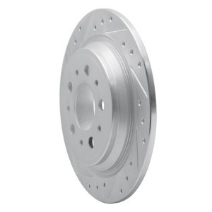 Volvo S70 Brake Rotor (1) - Rear Left - R1 Concepts - Drilled & Slotted - Silver - `98-`00